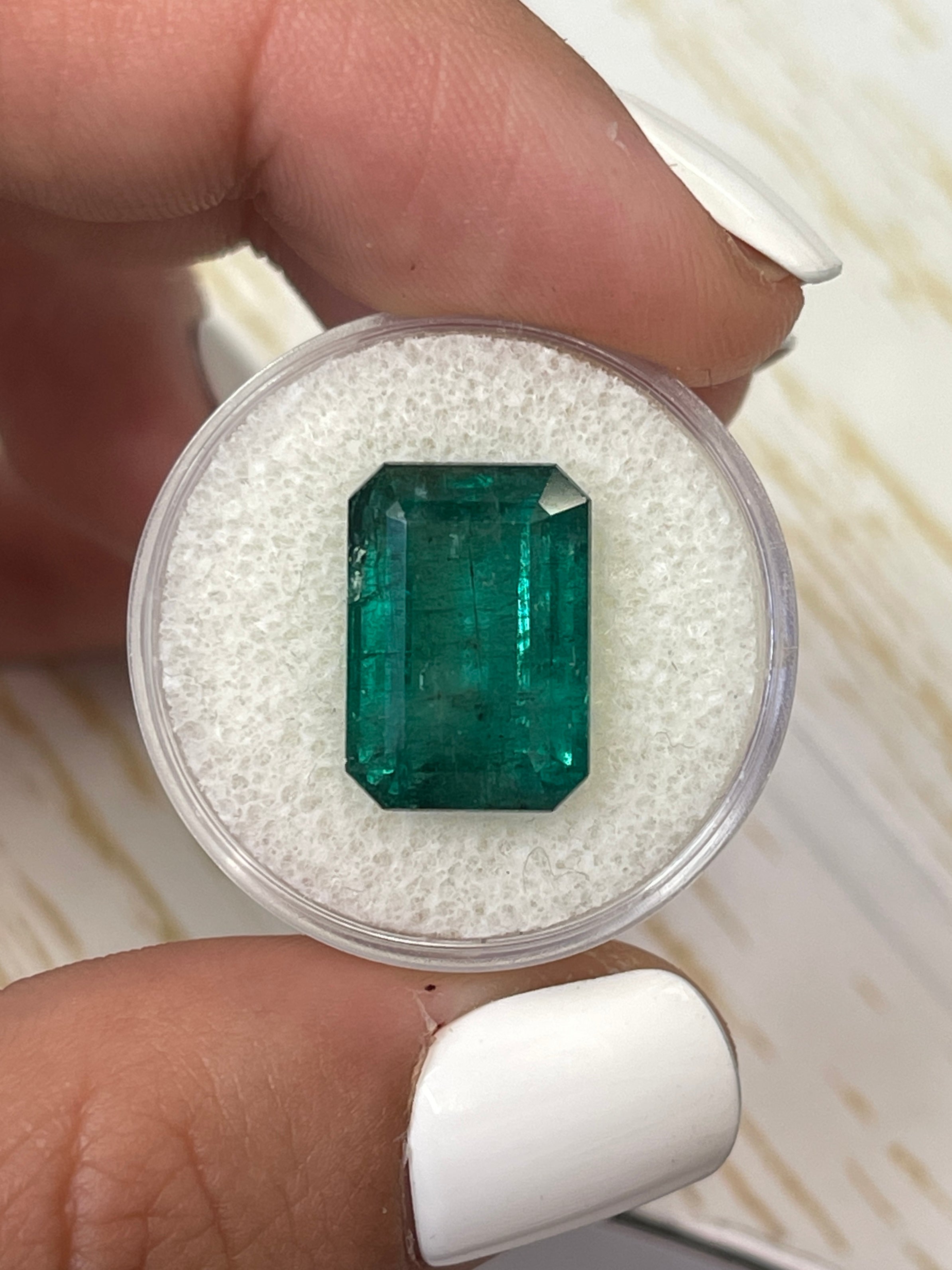 10.99 Carat Natural Zambian Emerald - 15x11mm Elongated Deep Green Loose Gemstone for Jewelry Making & Engagement Rings