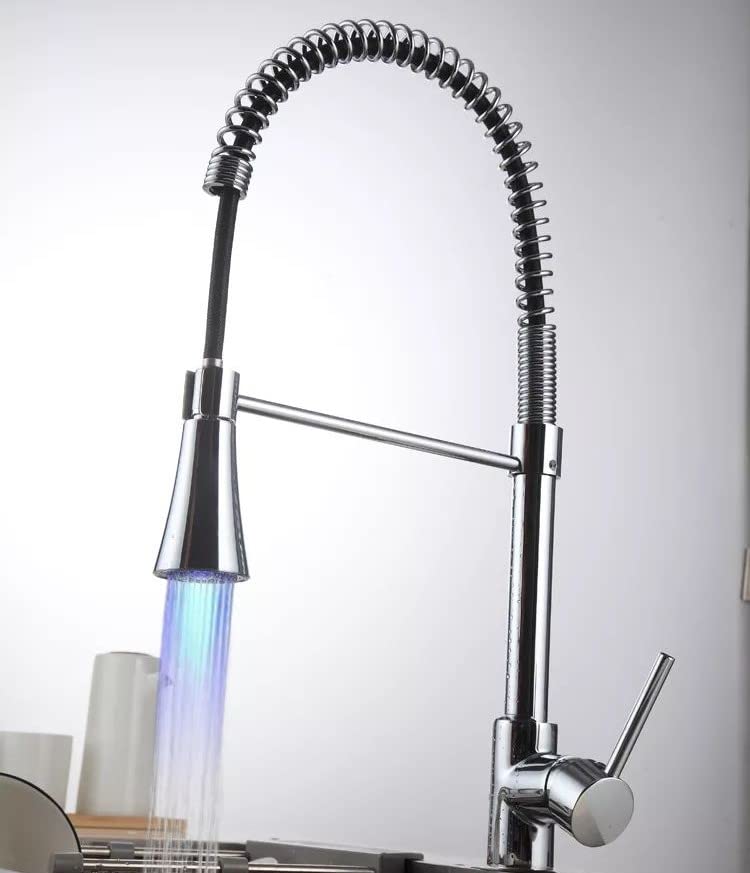 InArt Single Handle Pull Down Kitchen Faucet with 360° Swivel Sprayer - Chrome Finish for Modern Sinks | Multi-Function Spray Head for Washing Dishes & Filling Pots | Ideal for Home Kitchen & Restaurant Use