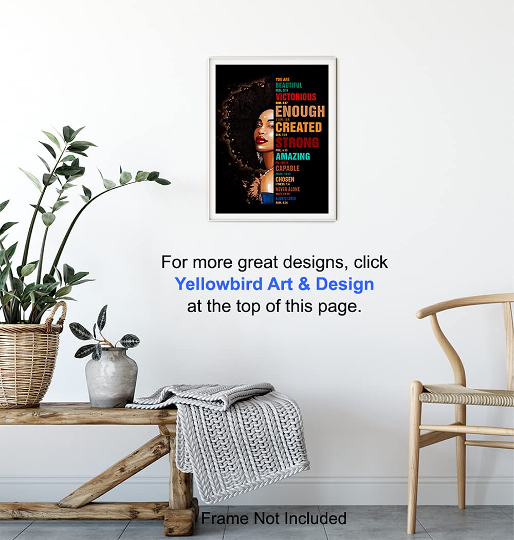 African American Wall Art - Religious Gifts for Black Women - Christian Decor for Home & Office
