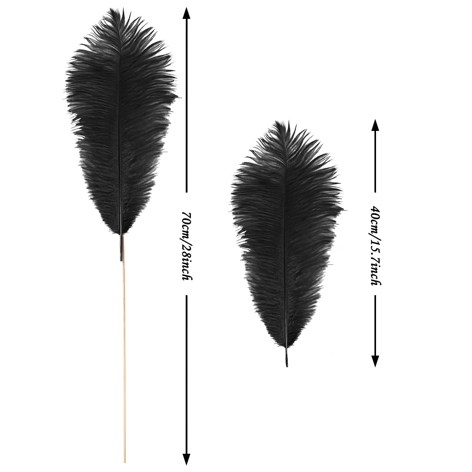 VIJIV Natural White Large Ostrich Feathers Bulk 10 Pieces - 28 Inch Long Craft Feathers for DIY Floral Arrangements, Wedding Centerpieces, Home Decor, Vase Fillers | Perfect for Party Decorations, Bohemian Style Decor, and Event Styling