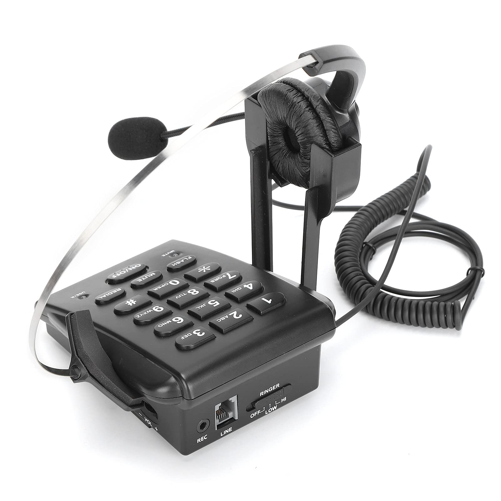 HT700 Wired Call Center Headset with Omnidirectional Microphone & Dial Keypad - Noise Cancelling Office Headphones for Clear Hands-Free Calls | Perfect for Customer Service, Telemarketing & Home Office Use