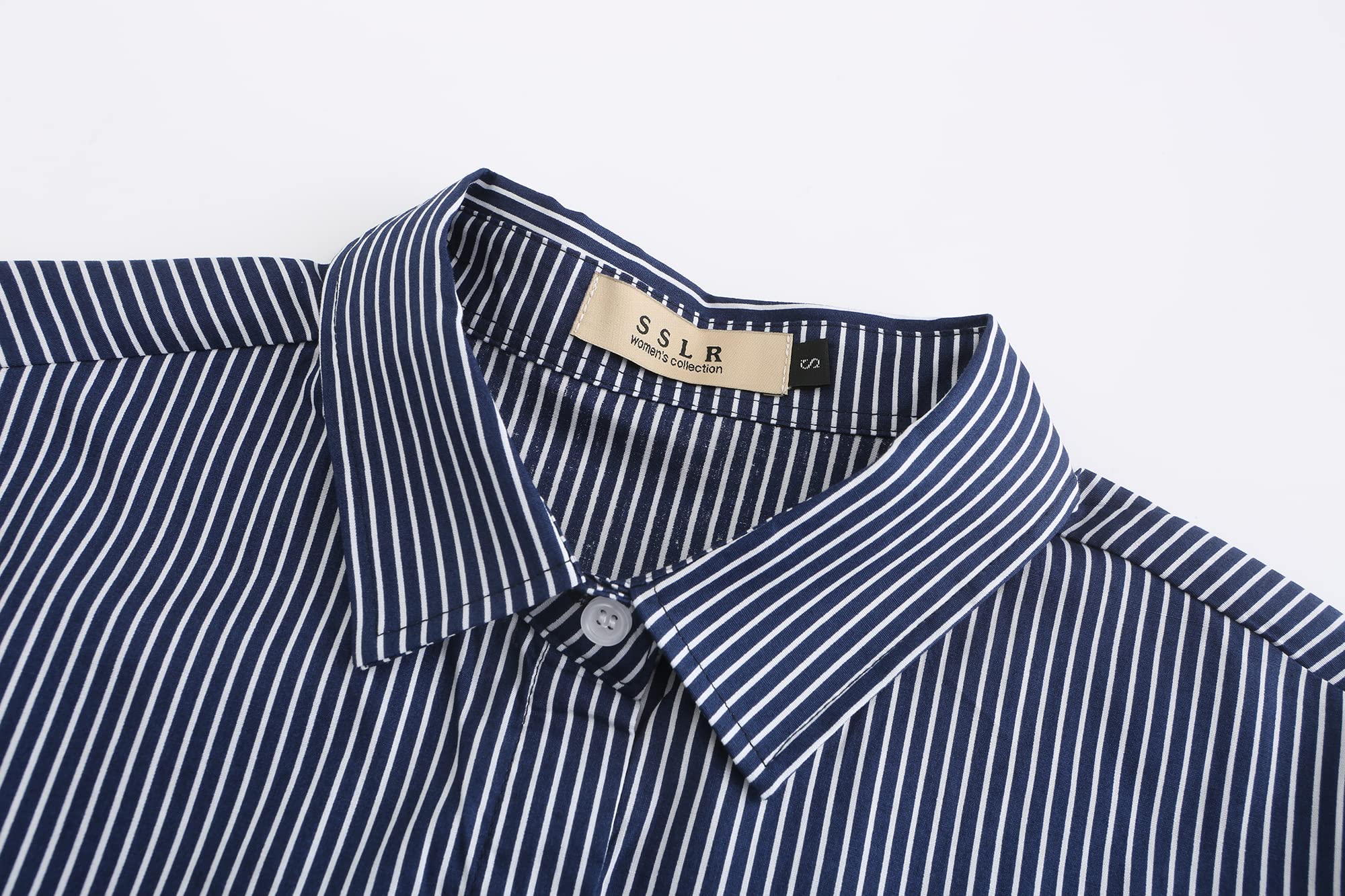 Women's SSLR Oversized Button Down Shirt - Long Sleeve Casual Dress Shirt with High Low Hem | Perfect for Work, Date Night & Everyday Wear