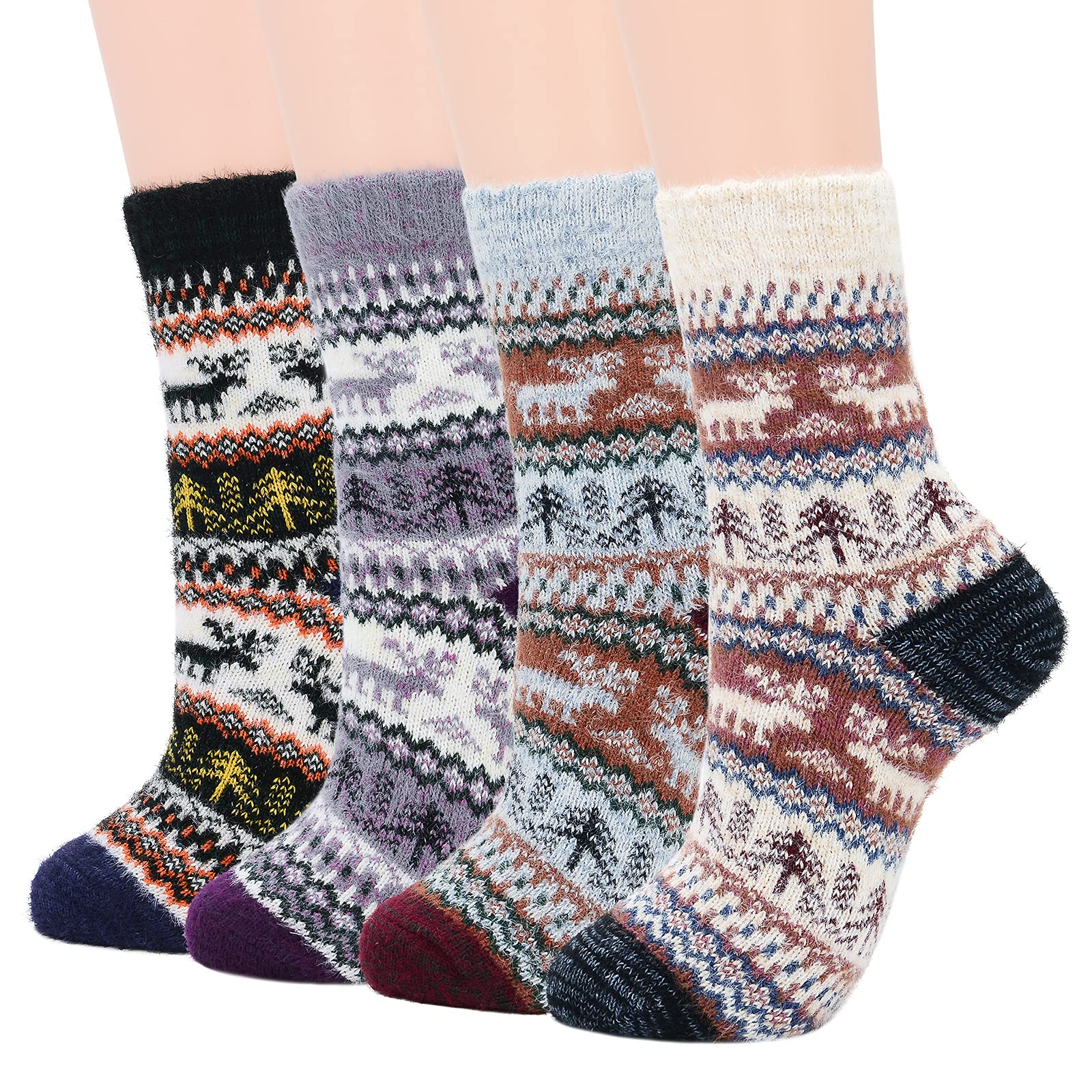 Premium Men's Warm Wool Socks - Soft Cashmere Blend Winter Thermal Socks for Hiking, Running & Outdoor Sports | Cozy Crew Socks for Fall & Winter Comfort
