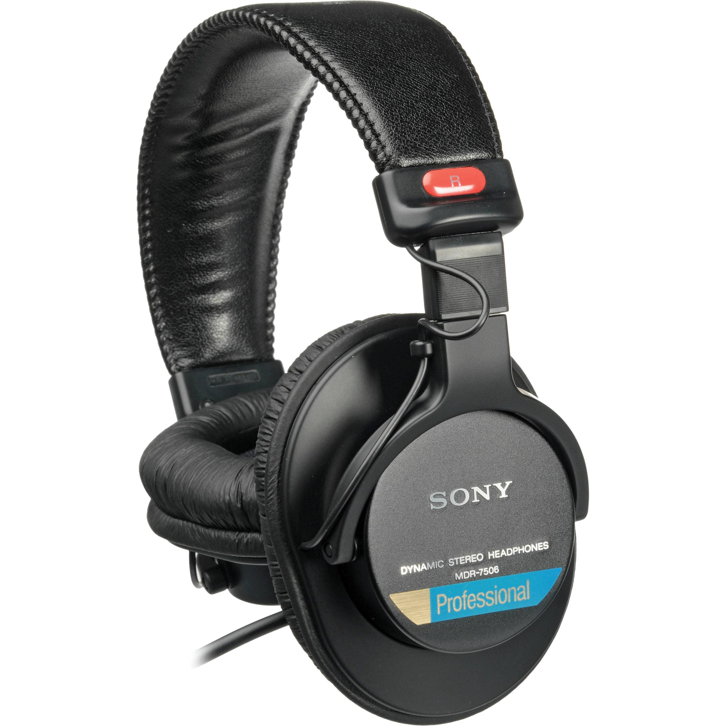 Sony MDR-7506 Professional Studio Headphones with Hard Case - Noise Isolating Over-Ear Monitor Headphones for Recording, Mixing & DJing - Includes Slappa Protective Case, Cable Ties & Cleaning Cloth Bundle