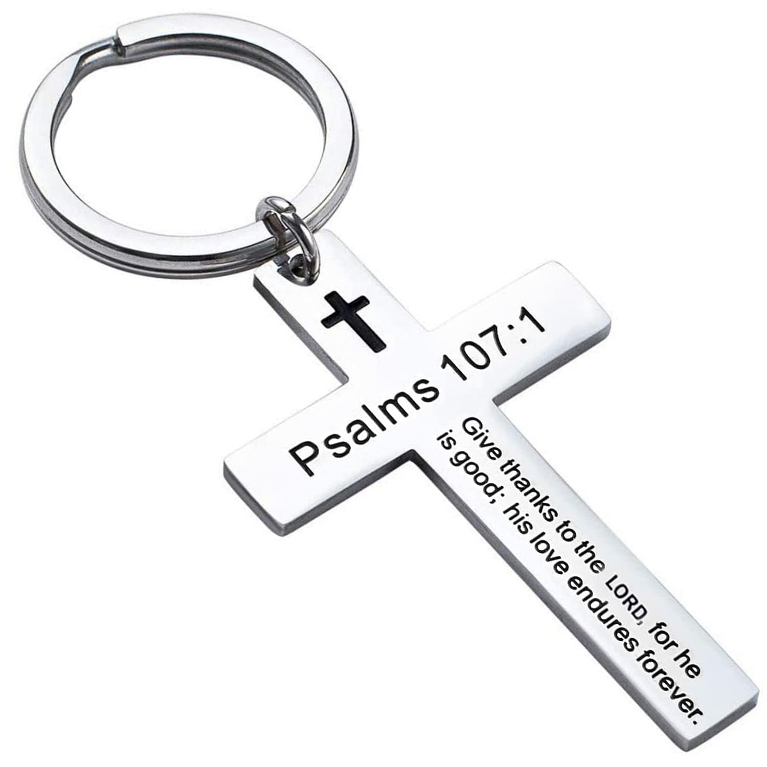Religious Cross Keychain for Men - Christian Bible Verse Keychain with Scripture, Easter Basket Stuffer Gift - Perfect for Easter Gifts, Church Events & Daily Faith Inspiration