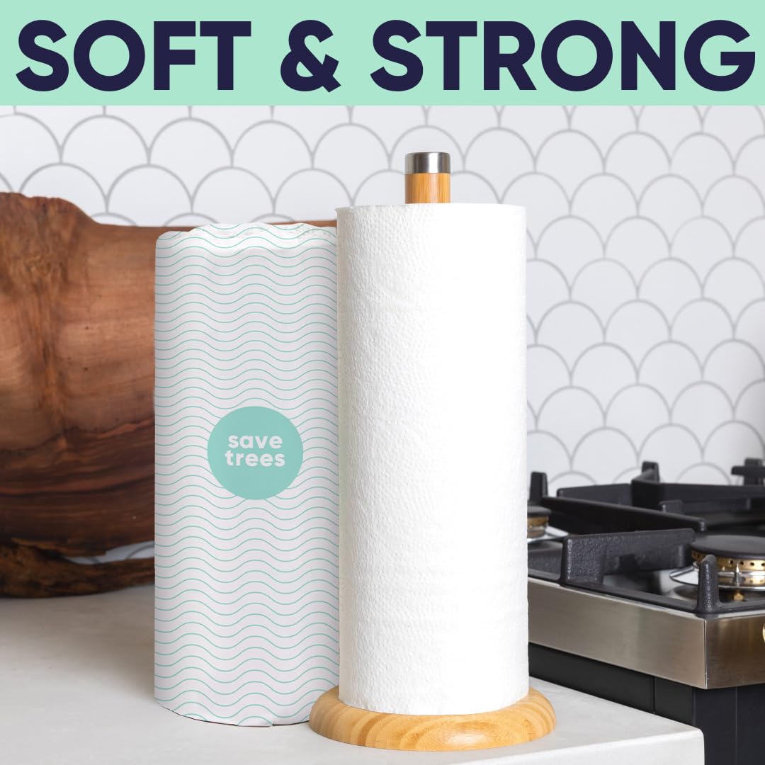 Cloud Paper Bamboo Paper Towels - 40 Rolls | Ultra Absorbent & Eco-Friendly Kitchen Towels | FSC-Certified, Plastic-Free, Chlorine-Free | Perfect for Sustainable Home Cleaning & Spill Control