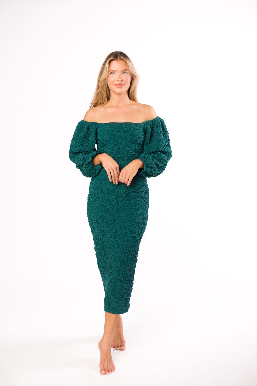 Darcy Square Neck Midi Dress in Teal Green - Flowy Summer Dress for Women, Casual & Formal Occasions, Beach Wedding Guest Outfit