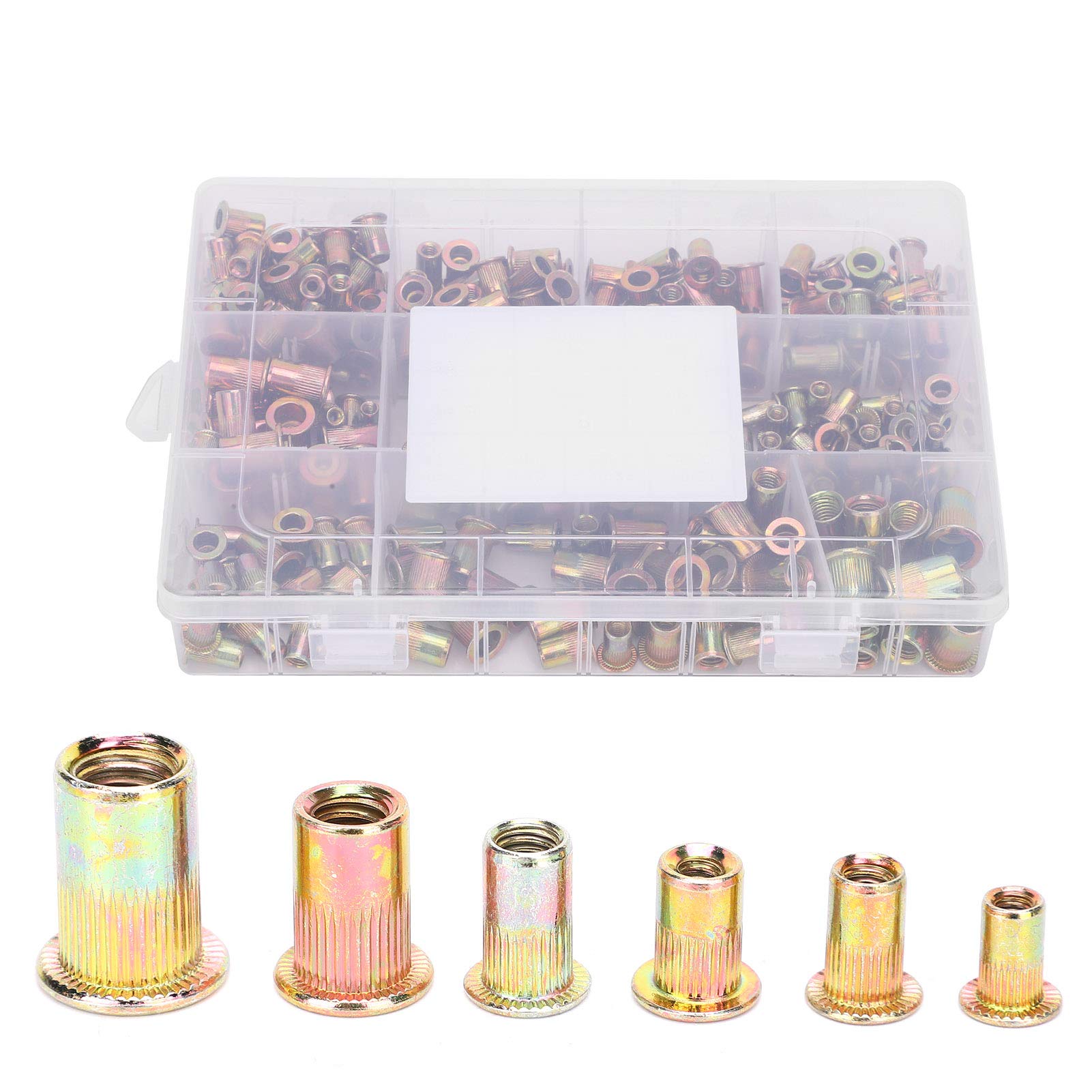 300PCS Rivet Nuts Kit - Durable Hardware Accessories for Switches, Furniture, Instruments & Automotive Repair | Easy Installation & Multipurpose Fasteners for DIY Projects