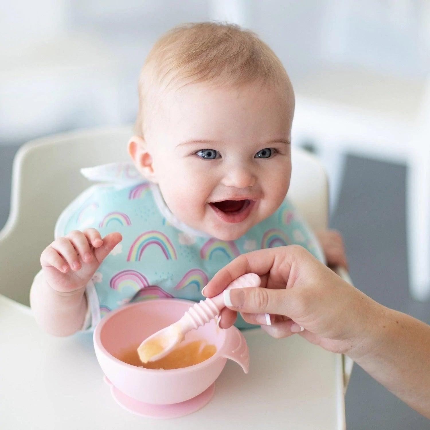 Bumkins Silicone Dipping Spoons Set of 3 - BPA-Free Baby Feeding Utensils for Purees, Yogurt & Snacks - Dishwasher Safe Toddler Spoon for Easy Cleaning