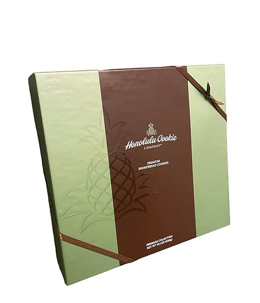 Alohalea Premium Hawaiian Cookies Gift Box - 27 Assorted Honolulu Cookies (8 Flavors) with Pineapple Wrap & Free Magnet | Perfect for Gifts, Parties & Souvenirs from Hawaii