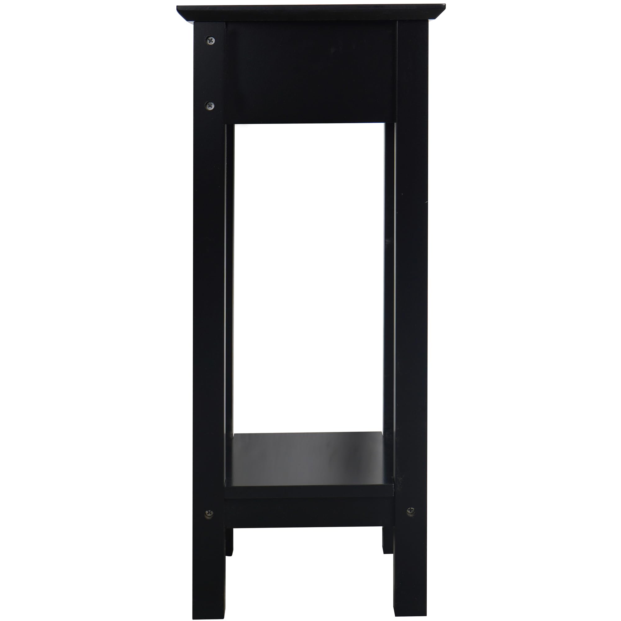 Modern Black Plant Stand with Storage Shelf - 10