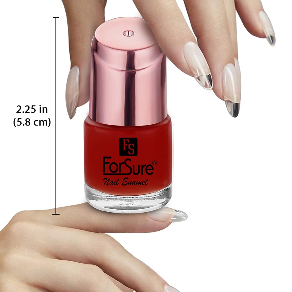 ForSure® Glossy Quick Dry Gel Nail Polish - Glossy Red, Long Lasting & Chip Resistant - Perfect for Manicures, Pedicures & Nail Art at Home or Salon