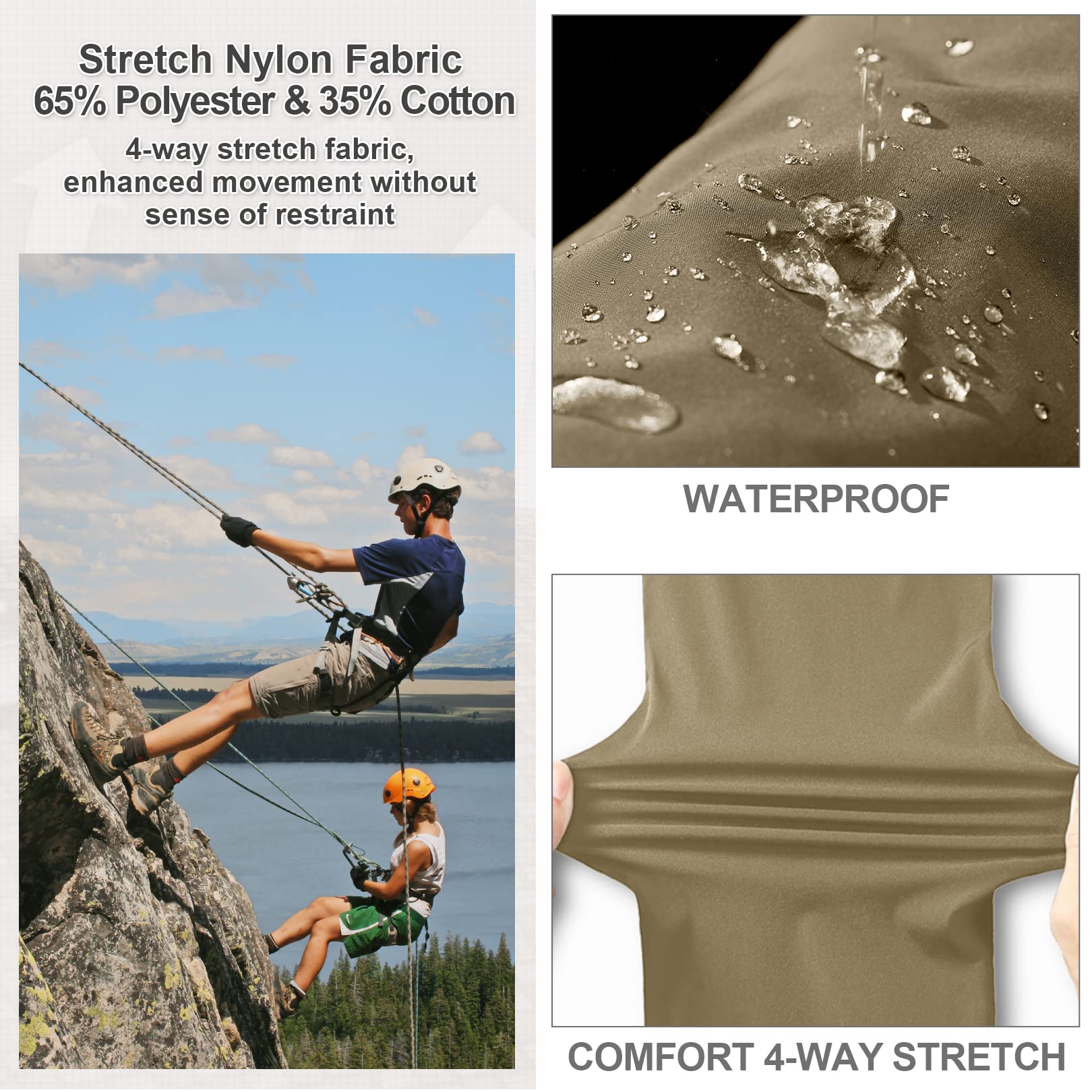 **Men's Quick Dry Lightweight Hiking Shorts with Stretch Waist - Cargo Casual Outdoor Shorts for Fishing, Travel & Adventure**    *Perfect for hiking, camping, fishing, and summer outdoor activities.*