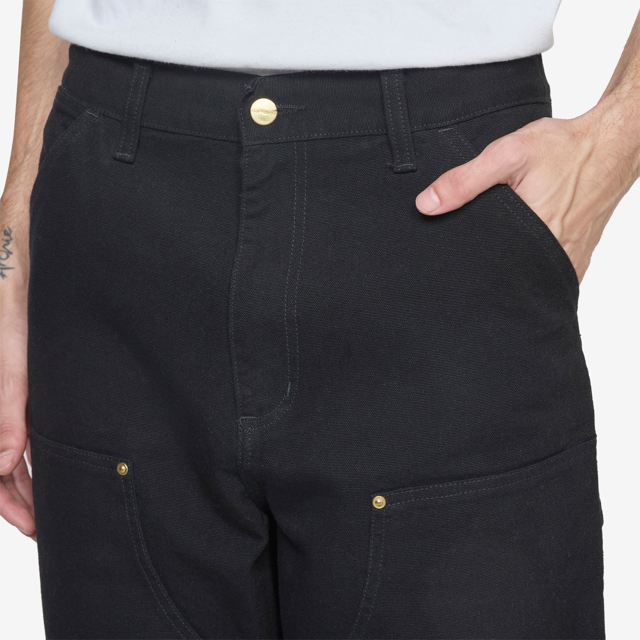 Double Knee Work Pants - Black Stone Canvas for Men | Durable & Comfortable Workwear for Construction, Carpentry & Outdoor Labor