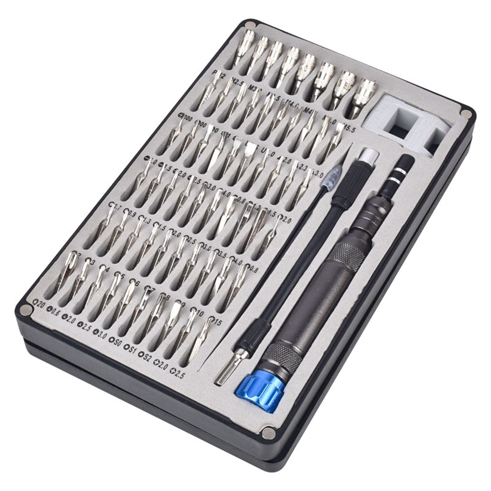 64 in 1 Magnetic Screwdriver Set with High Precision Mini Nut Driver Bits - Professional Tool Kit for Electronics Repair, Phone Maintenance & Emergency Fixes