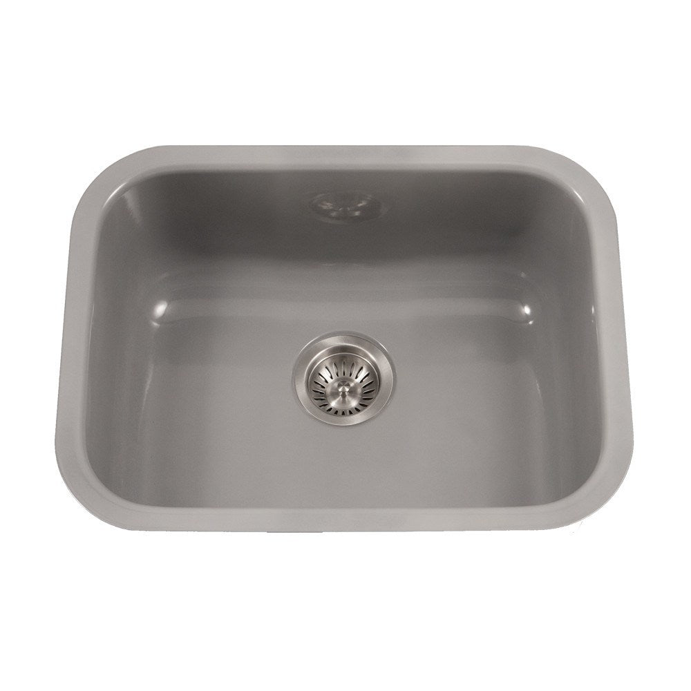 Houzer PCS 2500 Porcelain Enamel Steel Undermount Single Bowl Kitchen Sink - Durable & Stylish for Modern Kitchens, Perfect for Cooking & Dishwashing
