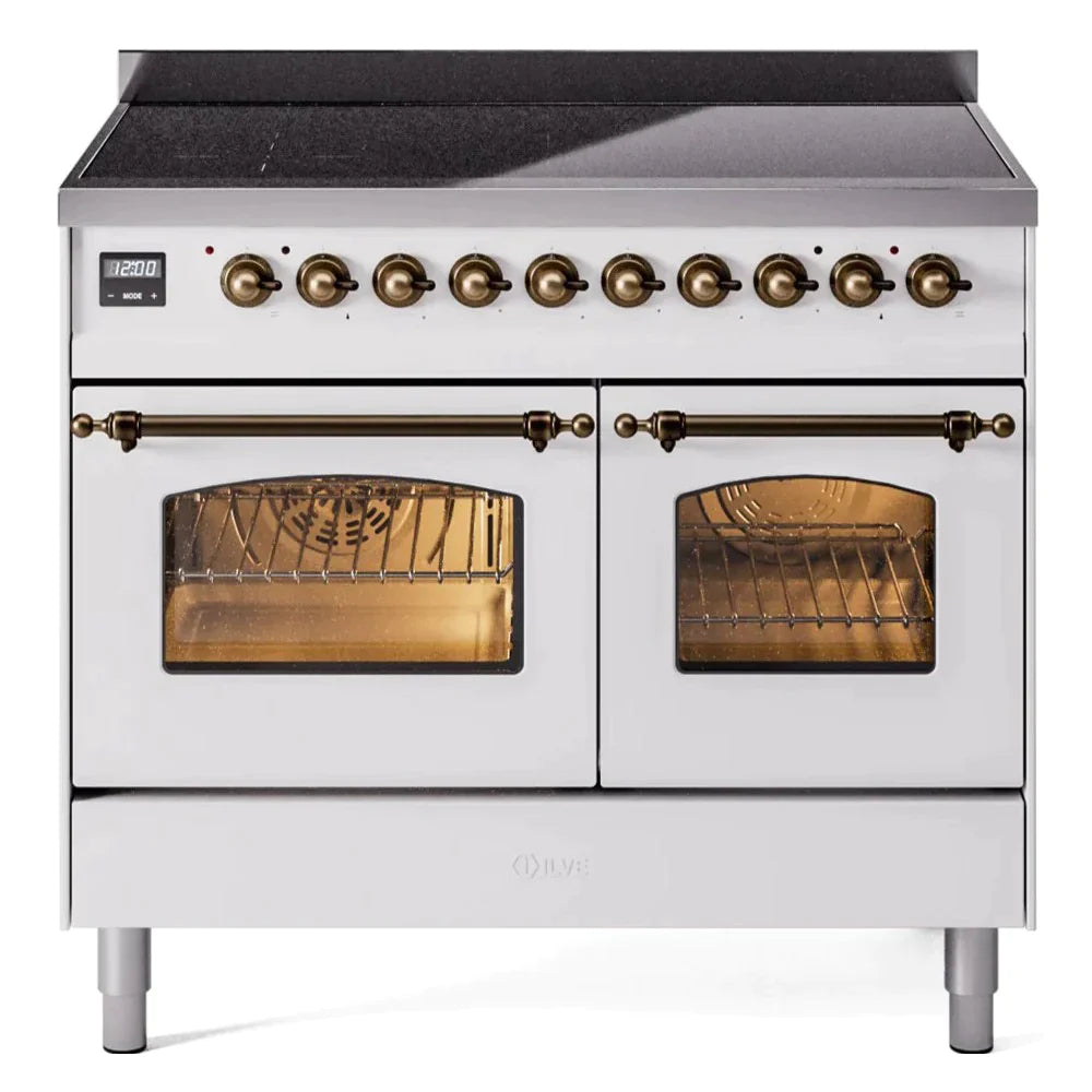 ILVE 40 Nostalgie II Series Freestanding Electric Double Oven Range - 6 Burners, Triple Glass Cool Door, Convection Oven, TFT Display & Child Lock | Perfect for Home Kitchens & Professional Chefs (Model UPDI406NMP)