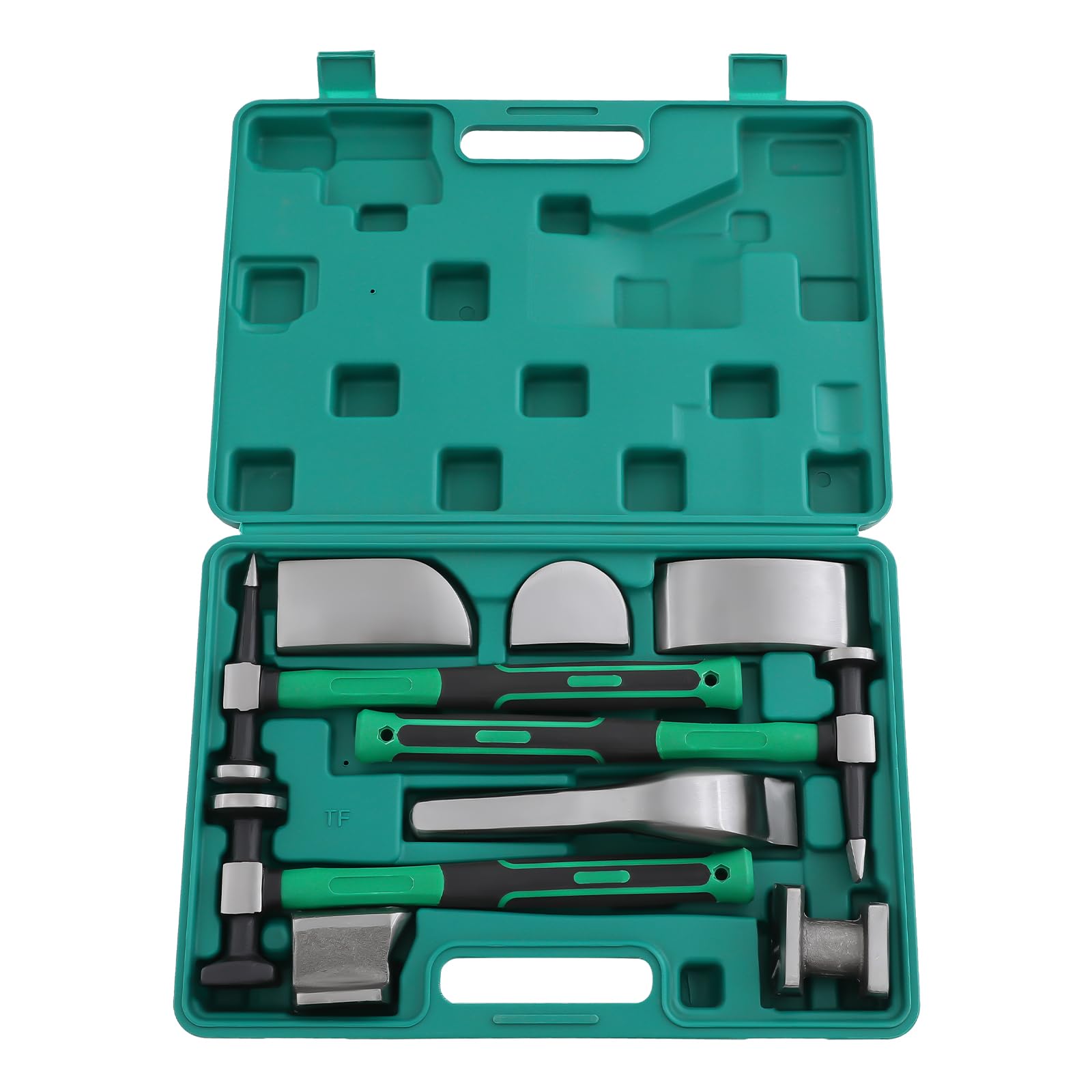 9Pcs Auto Body Repair Kit - Fender Roller, Dent Repair Tools with Hammer & Dolly Set in Toolbox | Professional Car Sheet Metal Shaping & Dent Removal Kit for Auto Bodywork & Mechanical Repair | Perfect for DIY Garage Projects & Professional Auto Shops