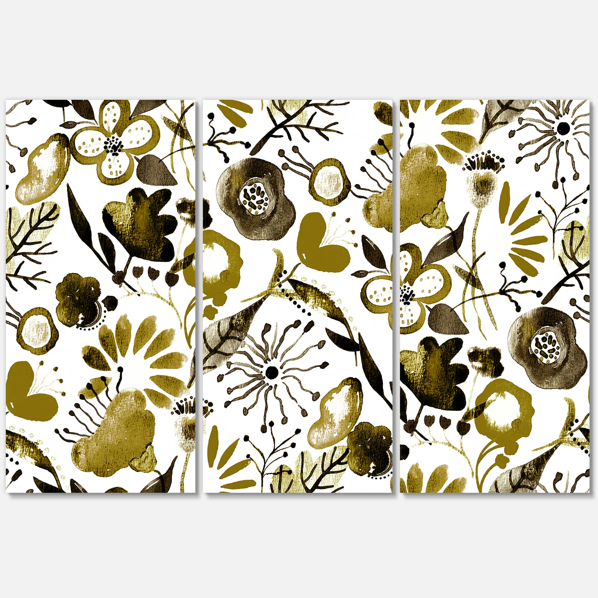 DesignQ Vibrant Wildflowers II Modern Canvas Wall Art - Floral Home Decor for Living Room, Bedroom & Office