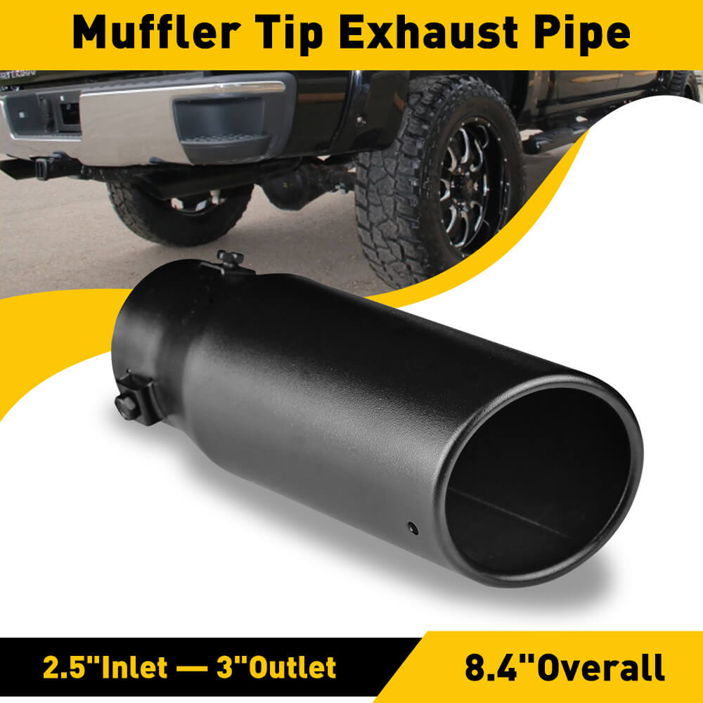 Stainless Steel Round Car Rear Muffler Tip Exhaust Pipe - Straight Pipe Accessories for Enhanced Vehicle Performance & Style | Perfect for Sedans, SUVs, and Trucks