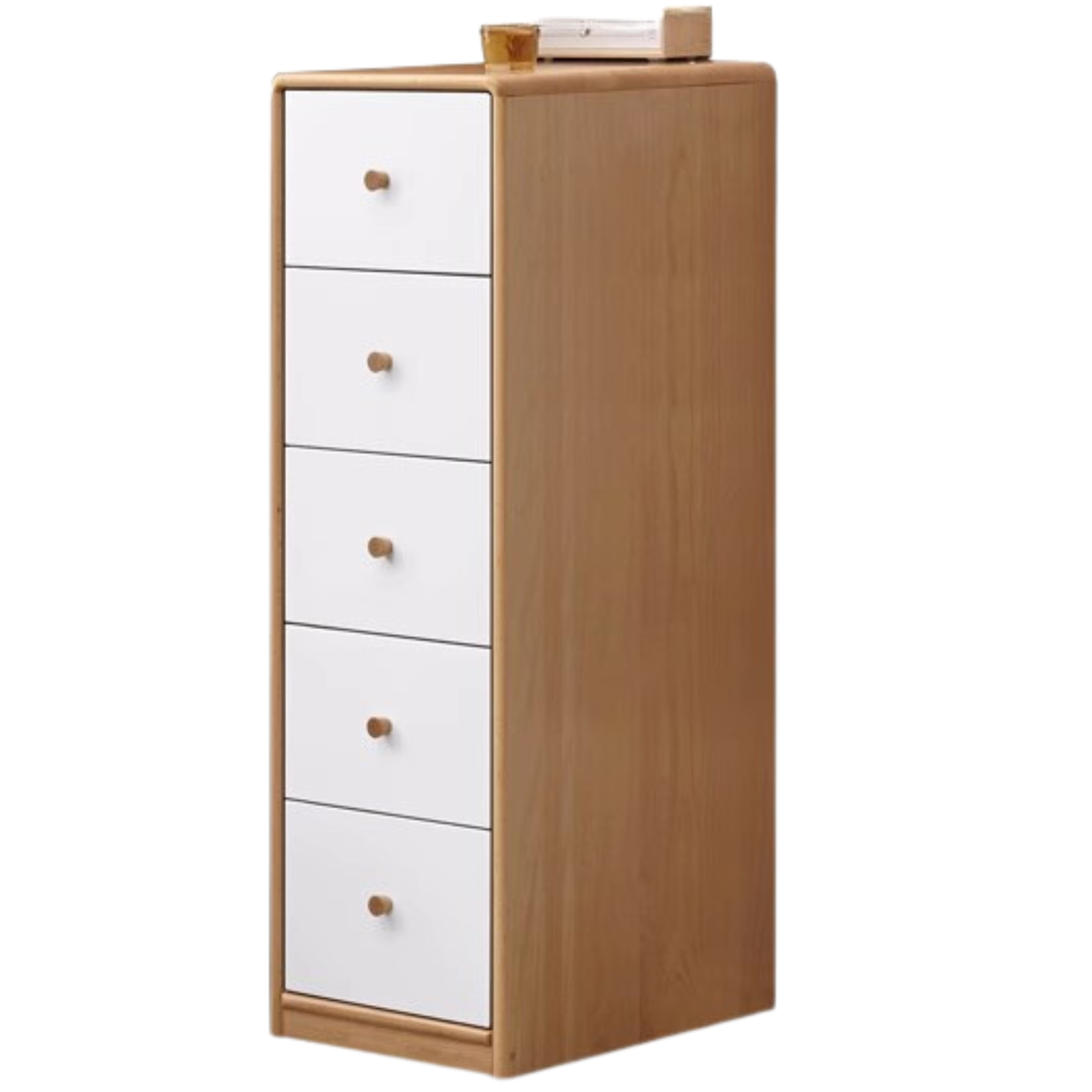 Solid Oak & Beech Wood Side Cabinet - Multi-Functional Storage Organizer for Living Room, Bedroom, or Office