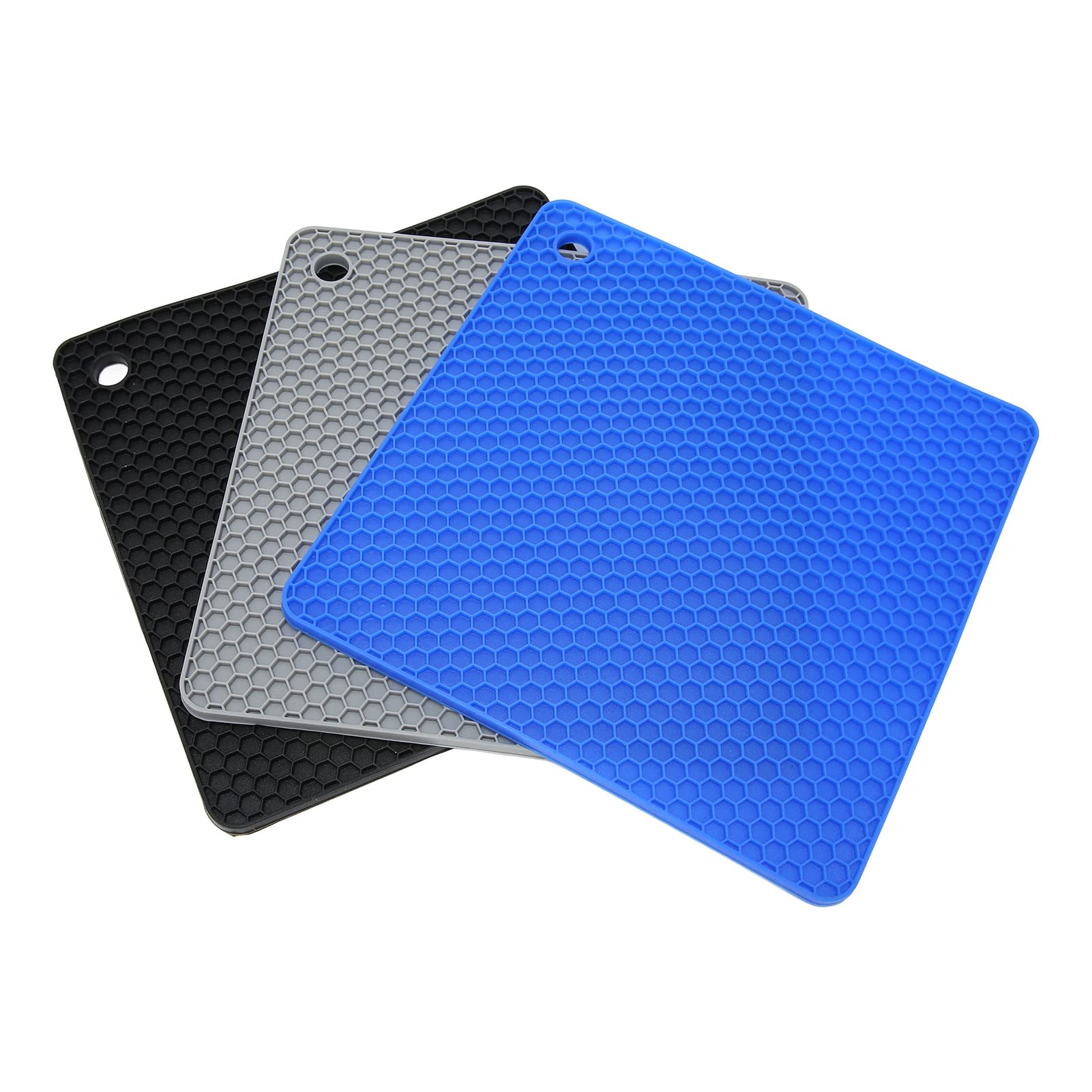 Premium Silicone Non-Slip Hot Pads for Kitchen - Heat Resistant Insulated Trivet Mat for Wax Pot, Hot Bowls & Oven Dishes - Thickened Anti-Skid Design (Nordic Grey) - Perfect for Cooking, Baking & Serving Hot Meals Safely