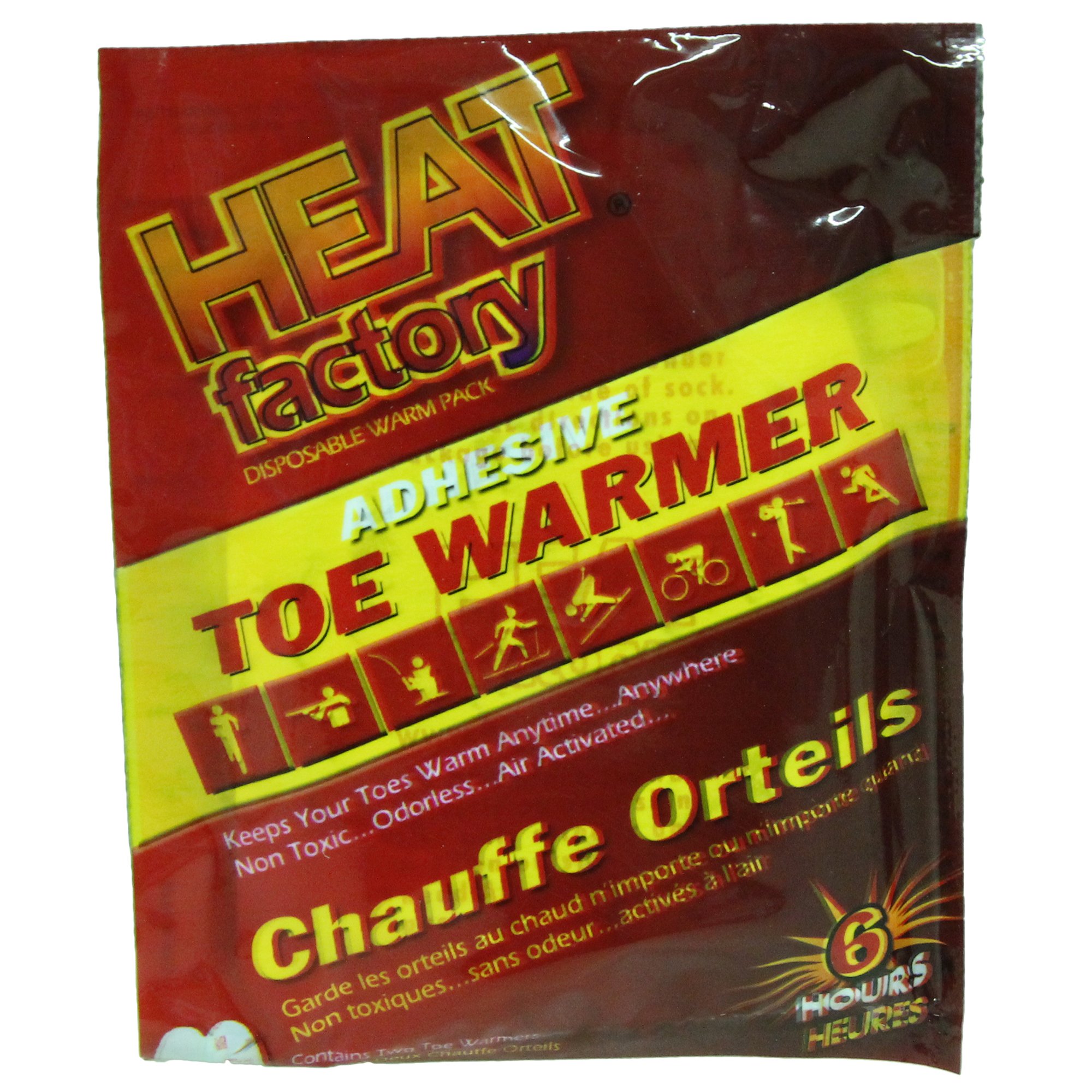 Heat Factory Adhesive Toe Warmers - Long Lasting Foot Warmers for Winter Sports & Outdoor Activities | Skiing, Hiking, Hunting, Snowboarding