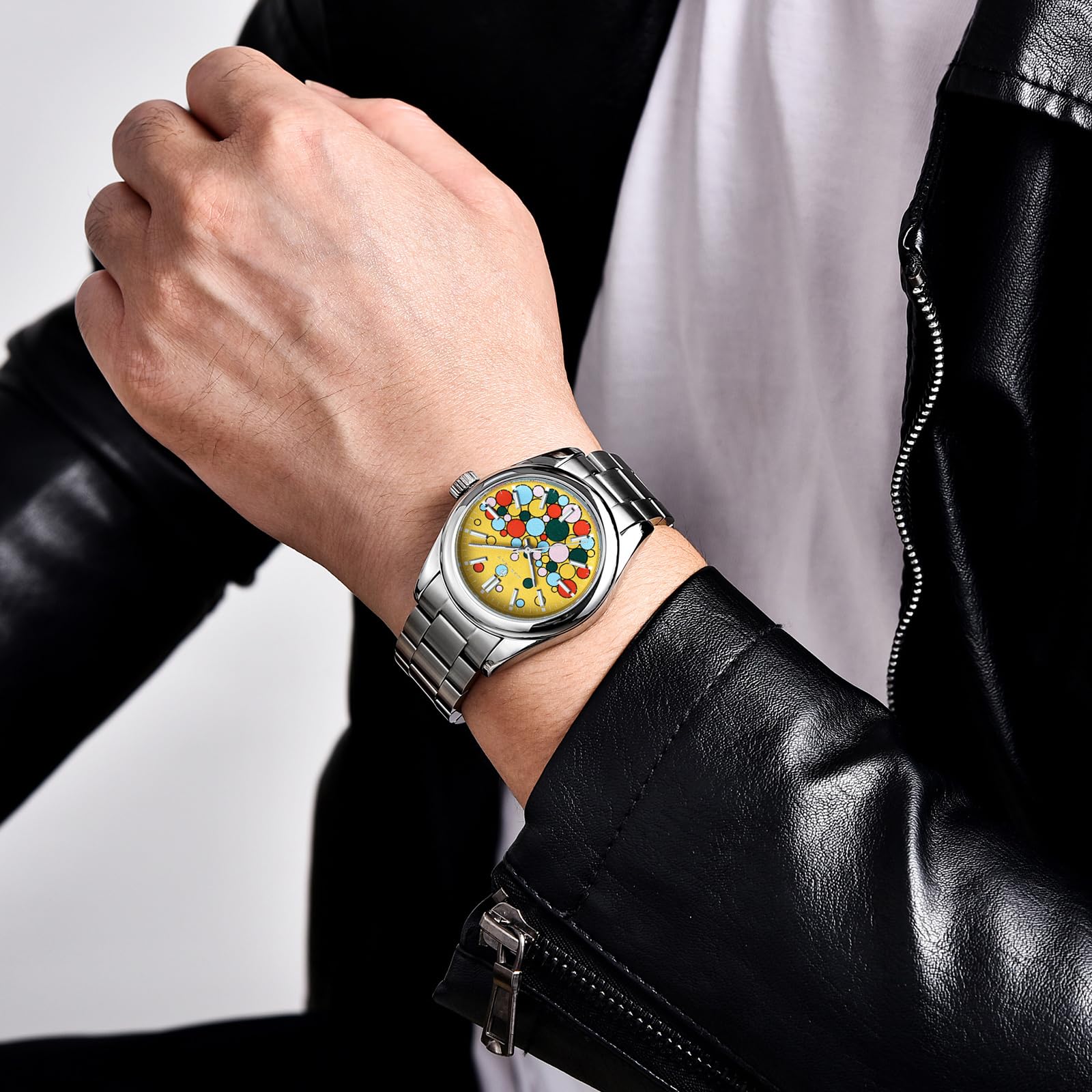 Waterproof Stainless Steel Men's Watch - Analog Chronograph Dress Watch with Luminous Hands | Elegant Fashion Timepiece for Business, Formal Events & Gifts | Durable & Easy to Read
