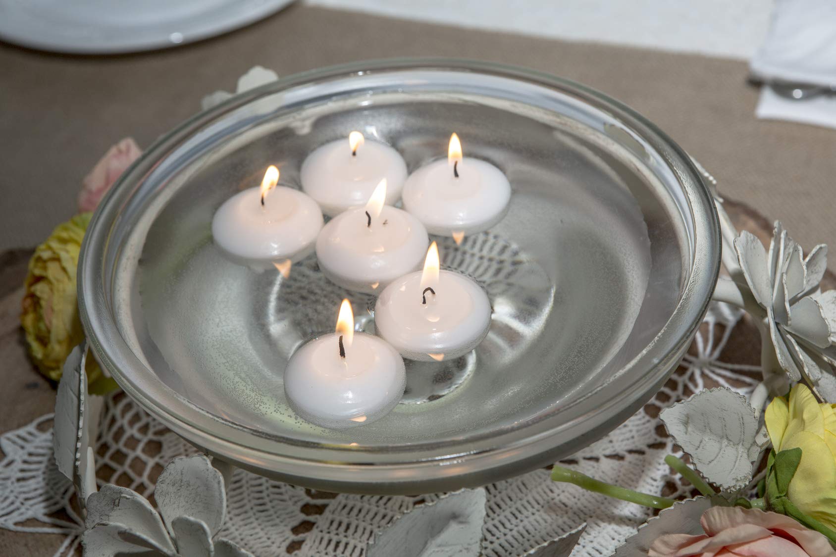D'light Online Medium White Floating Candles 2 3/8 Inch - Bulk Pack of 96 for Weddings, Spa, Home Decor, Special Occasions & Holidays - Perfect for Centerpieces, Bathtubs, Pools & Romantic Ambiance