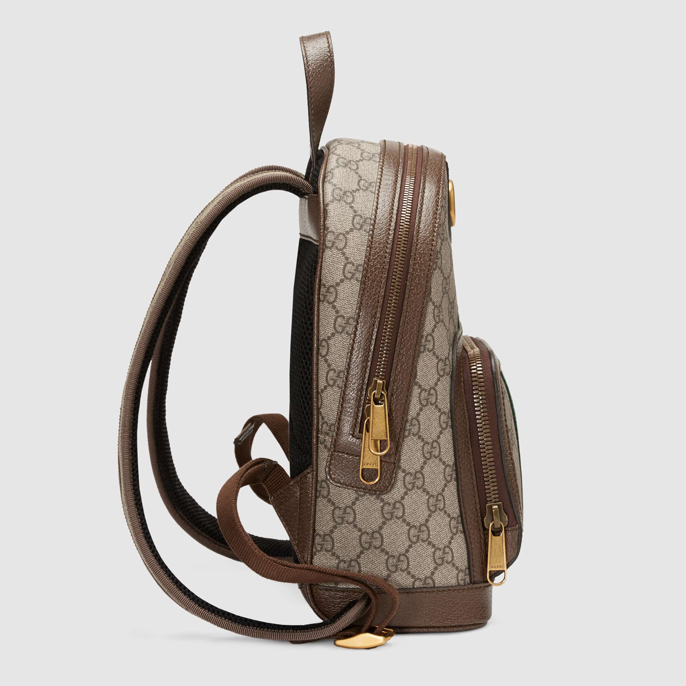 Gucci Ophidia GG Small Backpack for Women - Beige & Ebony Crossbody Bag | Fashionable Luxury Handbag for Travel, Work & Everyday Use