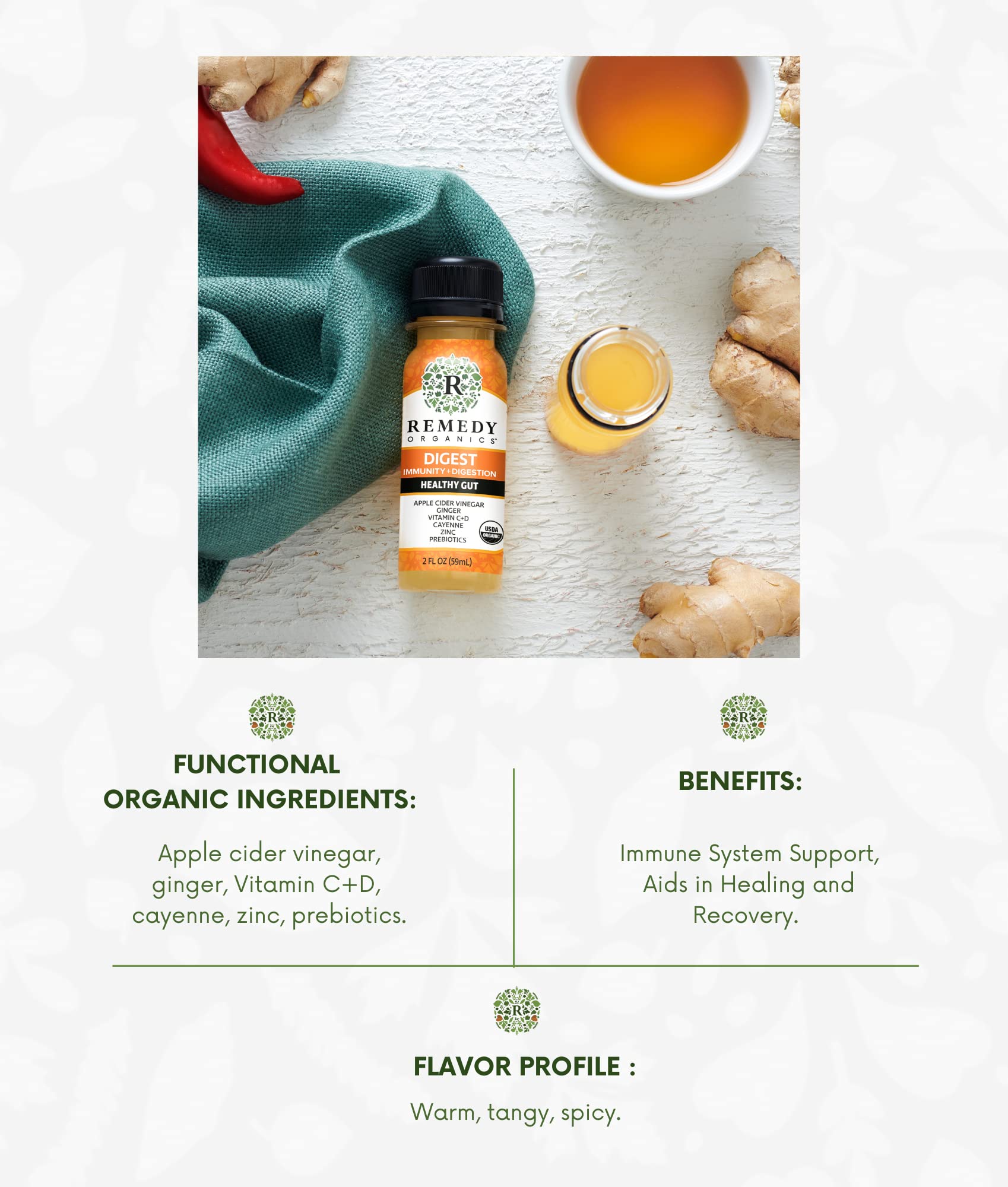 Remedy Organics Immunity Plus Shot 24-Pack - Organic Energy Booster for Digestion, Brain Function & Metabolism - Detox Support - USDA Certified Organic - Perfect for Daily Wellness & Immune Support