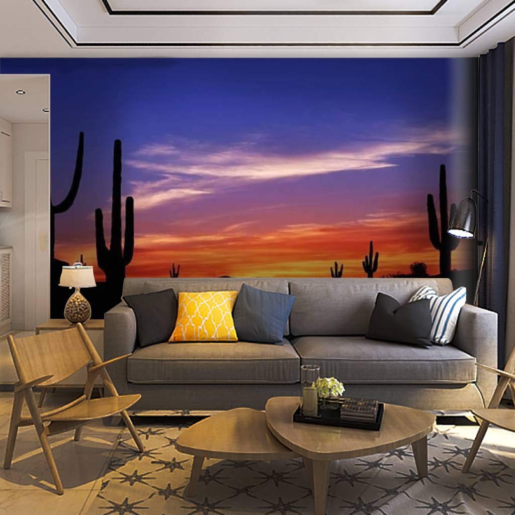 Self-Adhesive Removable Desert Scenery Wall Mural - Southwest America Landscape Peel & Stick Wallpaper for Living Room, Bedroom & Home Decor | Easy DIY Wall Decal & Craft Sticker