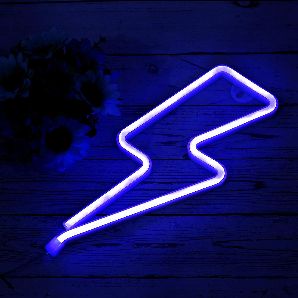 Blue LED Neon Sign - Battery/USB Powered Wall Decor Light with On/Off Switch | Perfect for Home, Bar, Party, Wedding & Christmas Decorations | Waterproof & Energy Efficient Lighting for Indoor/Outdoor Use