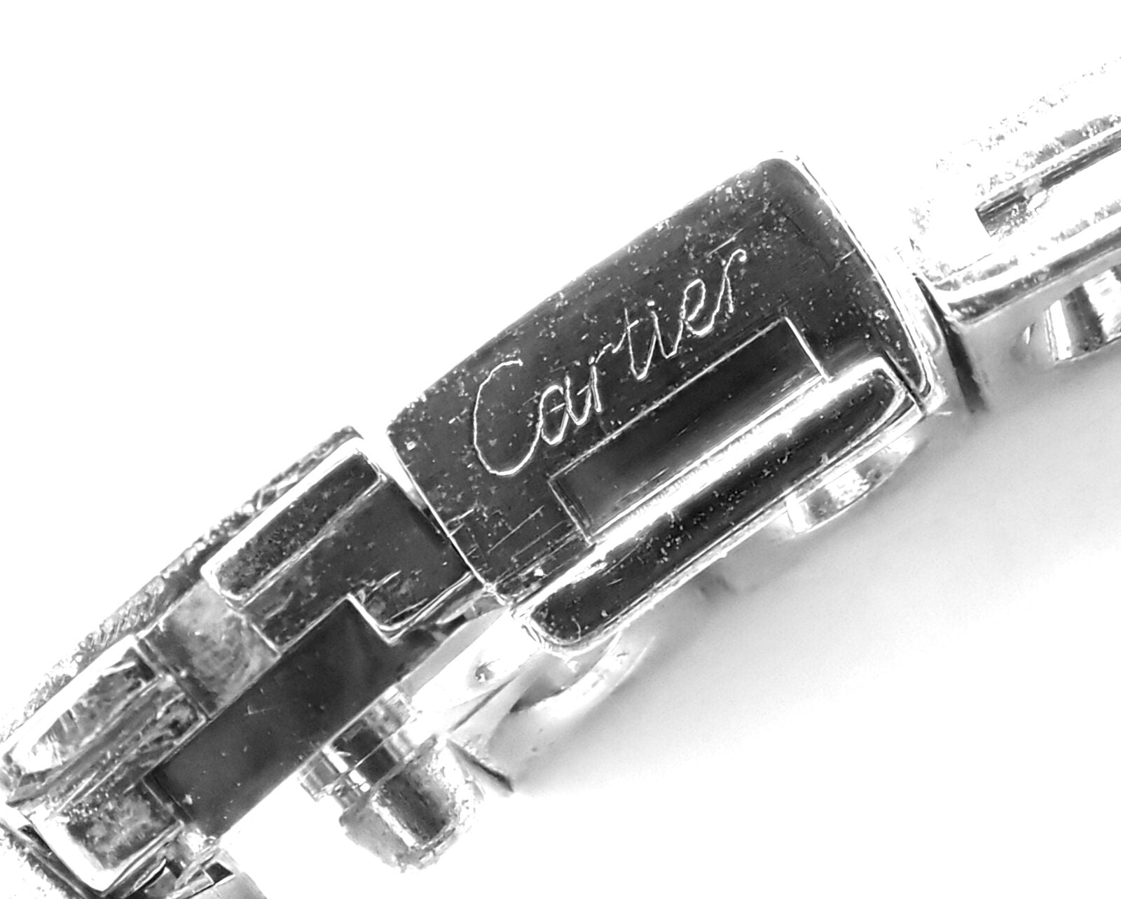 Authentic Cartier Tectonique 18K White Gold Diamond Tennis Bracelet - Luxury Jewelry for Women, Elegant Gift for Anniversary & Special Occasions