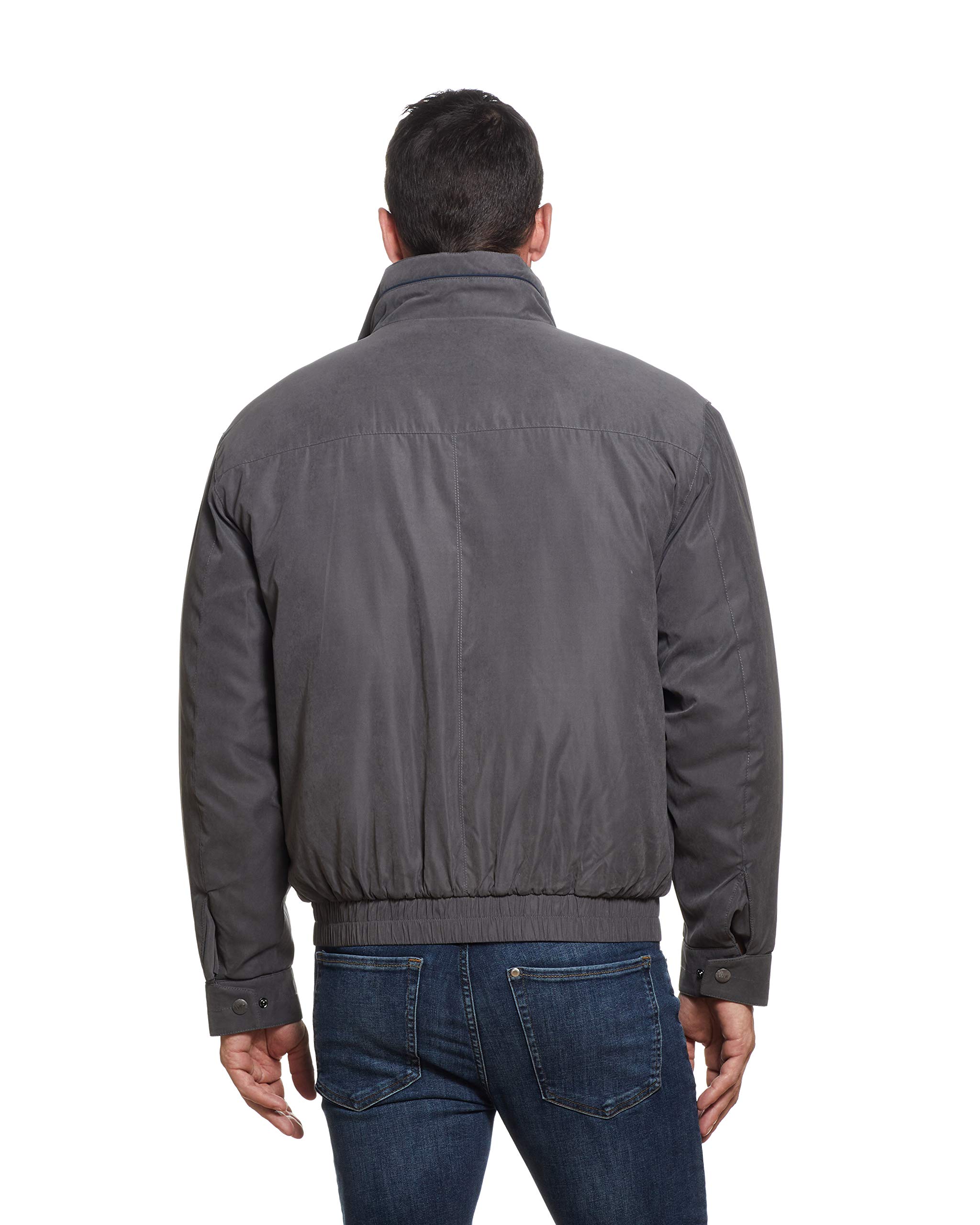Men's Lightweight Micro-Suede Water Resistant Zip Bomber Jacket - Weatherproof Windbreaker for Outdoor Activities, Travel & Casual Wear