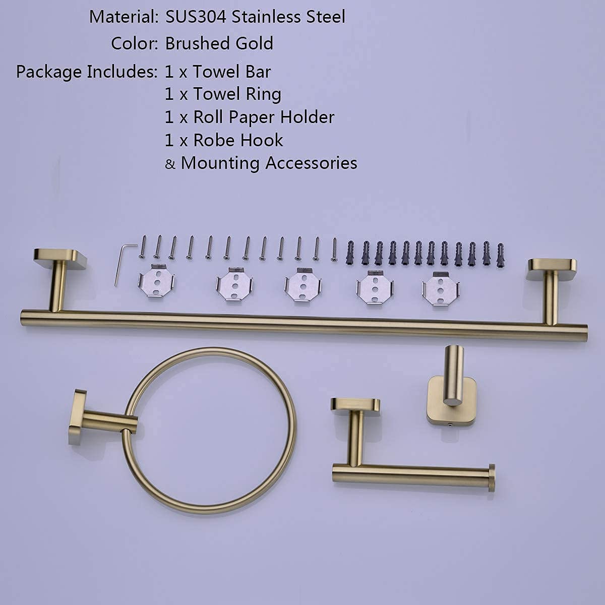 Brushed Gold Bathroom Faucet Set - 2 Handle 8