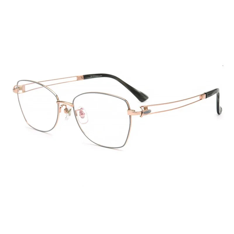 Aror Unisex Full Rim Square Cat Eye Titanium Eyeglasses Frame 95232 - Lightweight Durable Titanium Glasses for Men & Women - Perfect for Reading, Working & Fashion Accessories