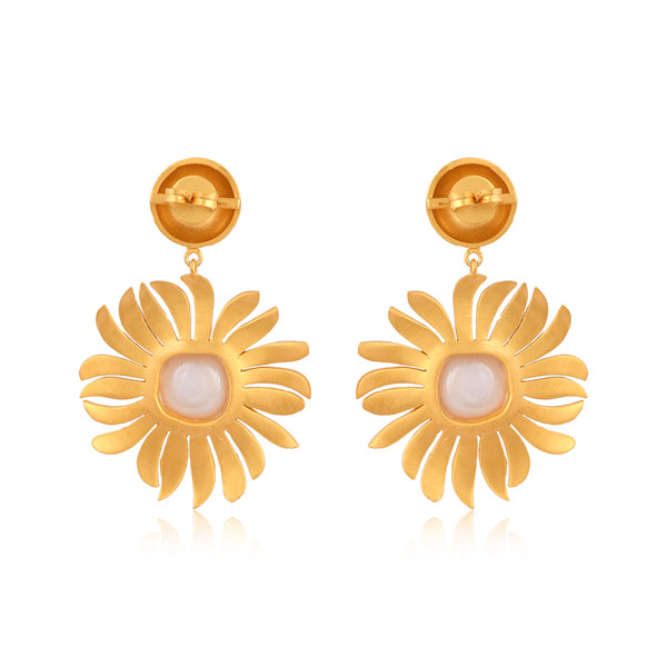 Anemone's Charm Drop Earrings with Pearl Accents - Elegant Dangling Jewelry for Women, Perfect for Weddings, Parties & Special Occasions