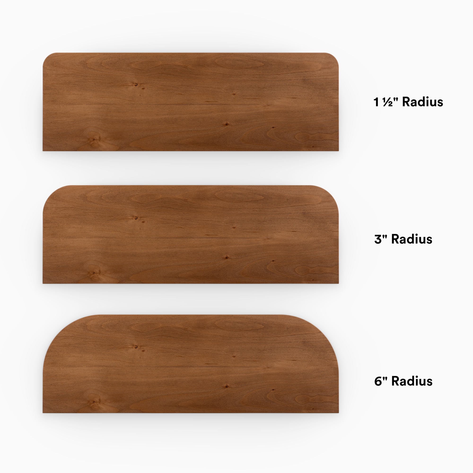 Aksel RADius Floating Shelf - Wall Mounted, Nutmeg Finish - Perfect for Living Room, Bedroom, or Bathroom Storage and Decor