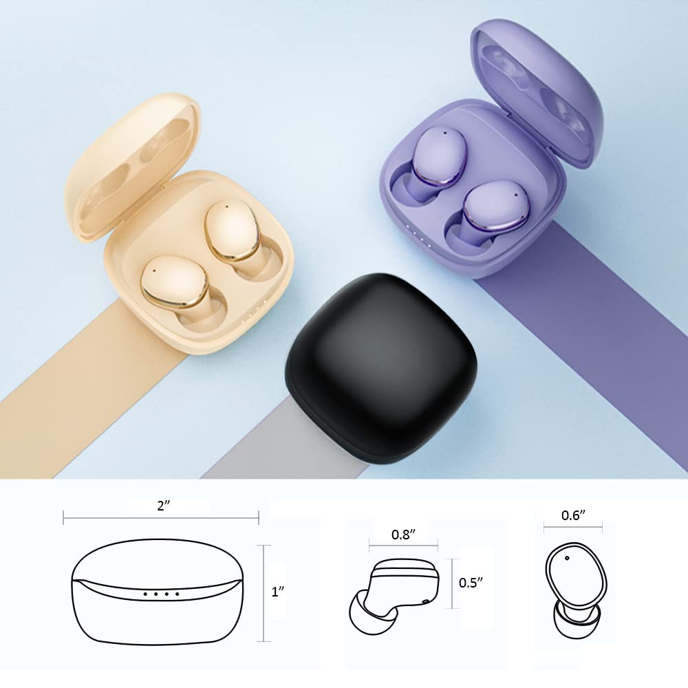 Kamon K14 Wireless Bluetooth Earbuds with Wireless Charging Case - Bluetooth 5.3, IPX7 Waterproof, Touch Control, Built-in Mic, Hi-Fi Stereo Sound - Compatible with iPhone 14/13, Samsung Galaxy - Perfect for Gym, Running & Daily Use (Black)