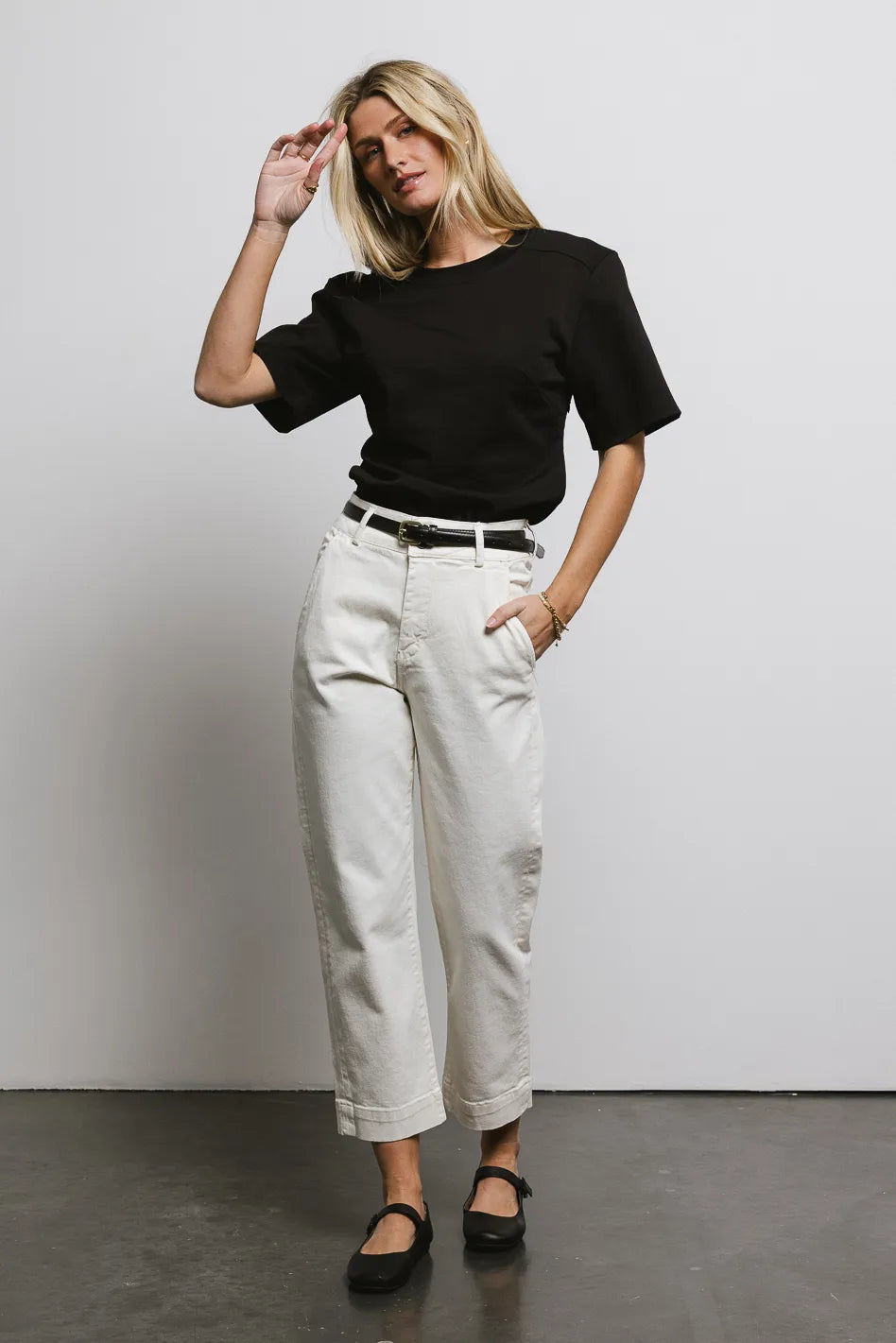 Kyleigh Black T-Shirt for Women - Soft Cotton Casual Tee for Everyday Wear, Workout, and Layering