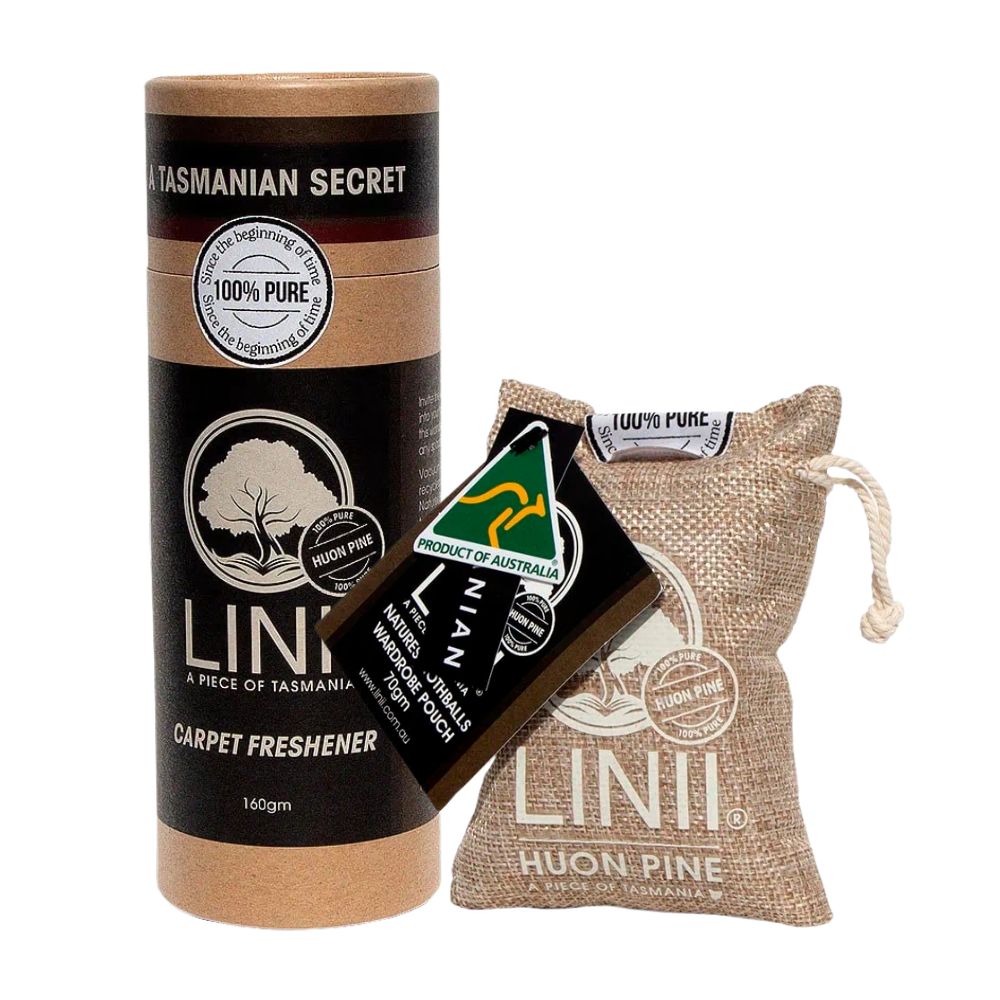Linii Huon Pine Home Refresh Bundle - Natural Air Freshener & Scented Candles Set for Living Room, Bedroom, and Bathroom