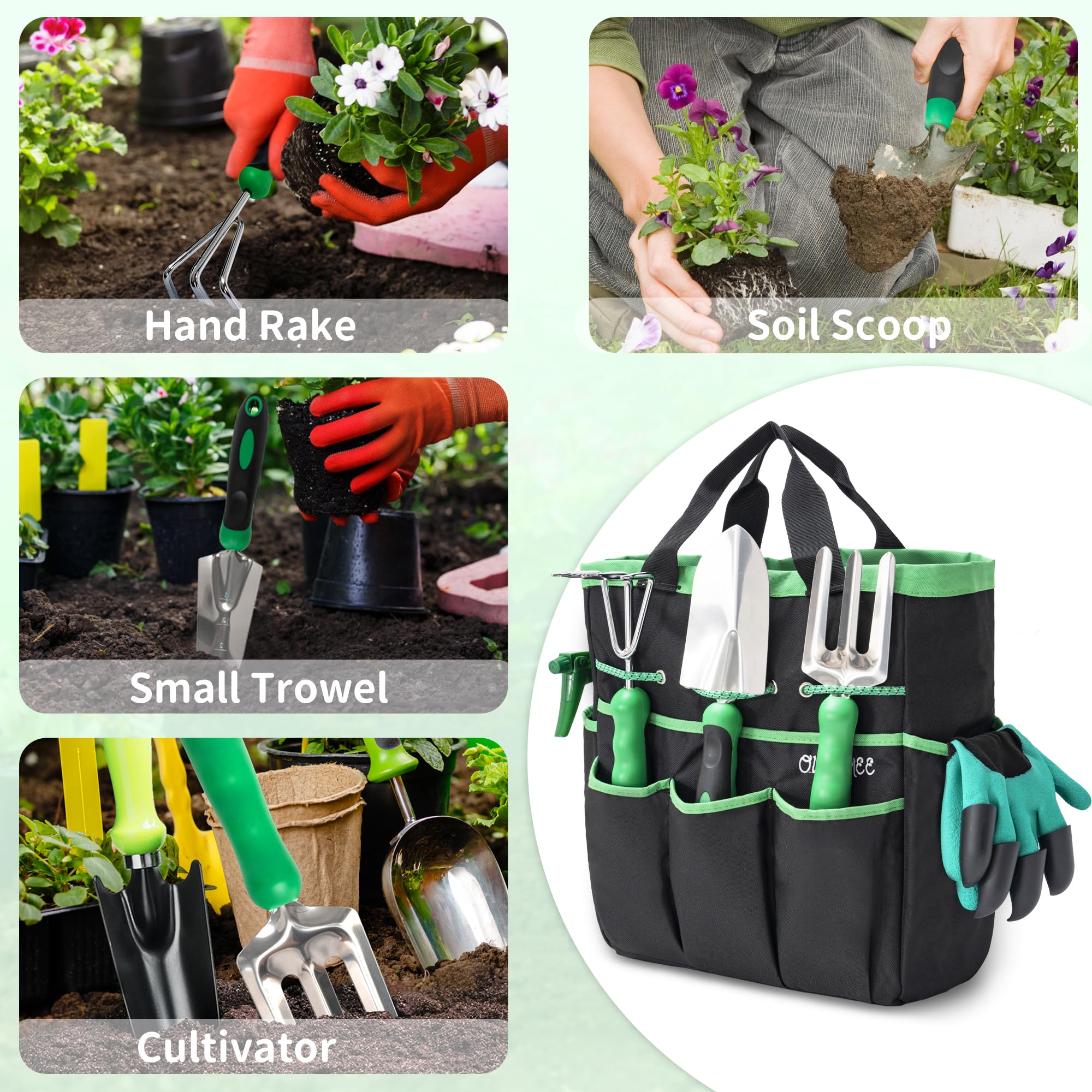 Premium Heavy Duty Stainless Steel Gardening Tool Set with Storage Bag & Gloves - 9-Piece Complete Kit for Planting, Weeding & Landscaping | Perfect for Home Gardeners, Backyard DIY & Outdoor Enthusiasts