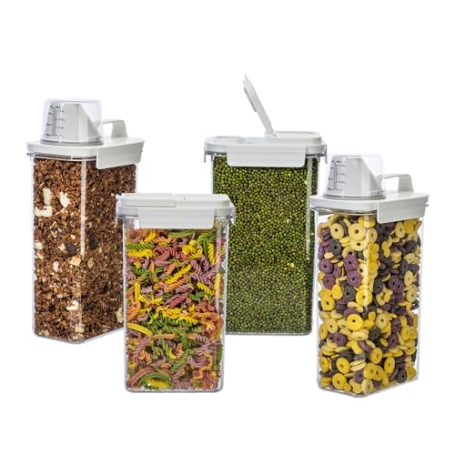 BPA-Free Cereal Storage Containers with Lids - 8-Piece Pantry Organization Set for Cereal, Snacks & Meal Prep | Reusable Food Dispensers for Kitchen & Pantry Organization