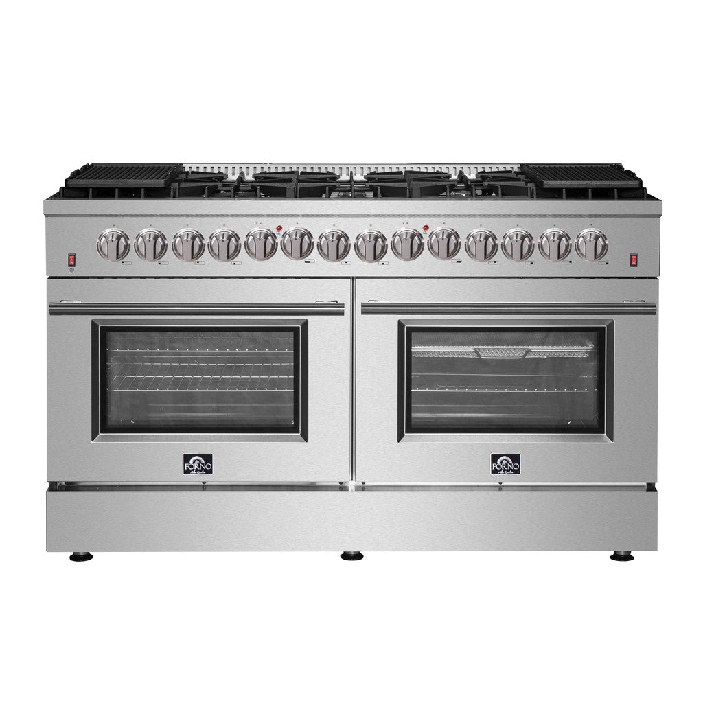 **Forno Galiano 60-Inch 8.64 cu. ft Stainless Steel Professional Freestanding Dual Fuel Range - Gold (Model FFSGS6156 60) | Ideal for Home Chefs & Gourmet Cooking**