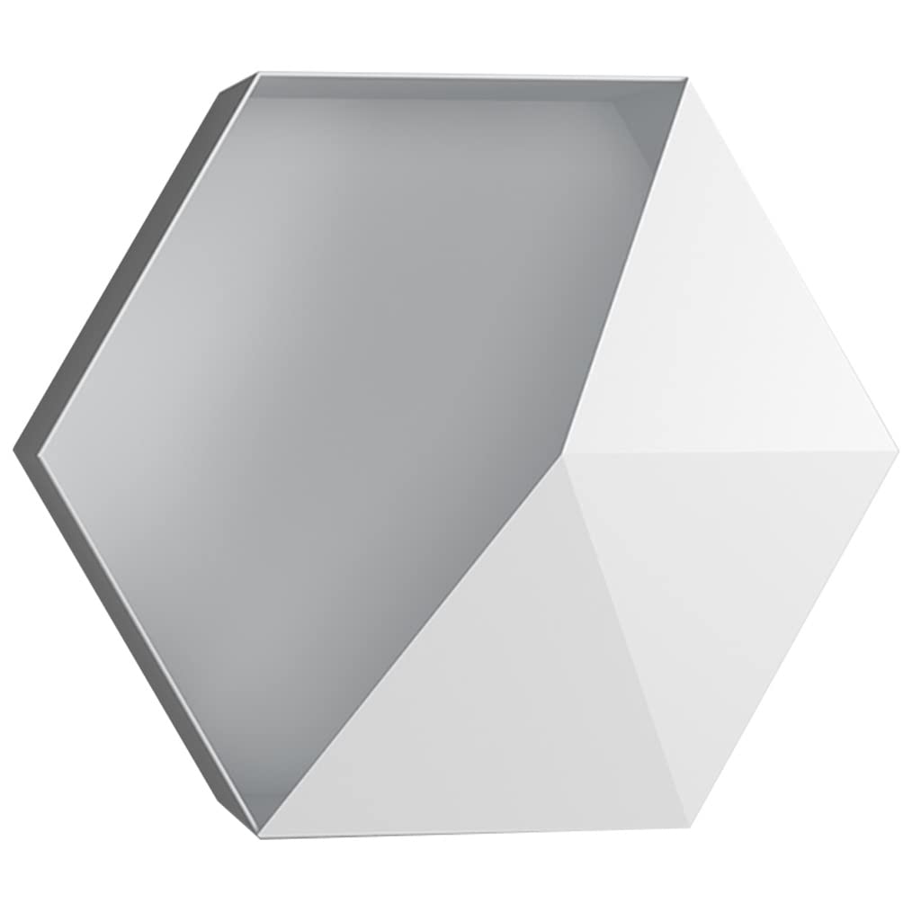 Hexagon Floating Wall Shelf - Metal Honeycomb Bathroom & Bedroom Decor - Nordic Style White Iron Hanging Shelves for Living Room, Dining Room, Home Organization & Storage