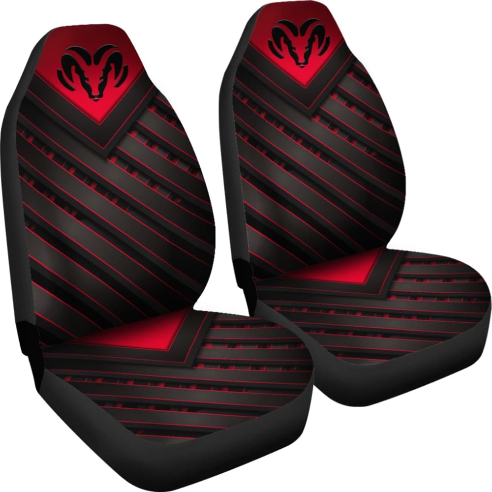 Premium Black & Red Custom Dodge Ram Seat Covers - Universal Fit for 1500/2500/3500 Models - Durable Neoprene Protection for Trucks & Off-Road Adventures
