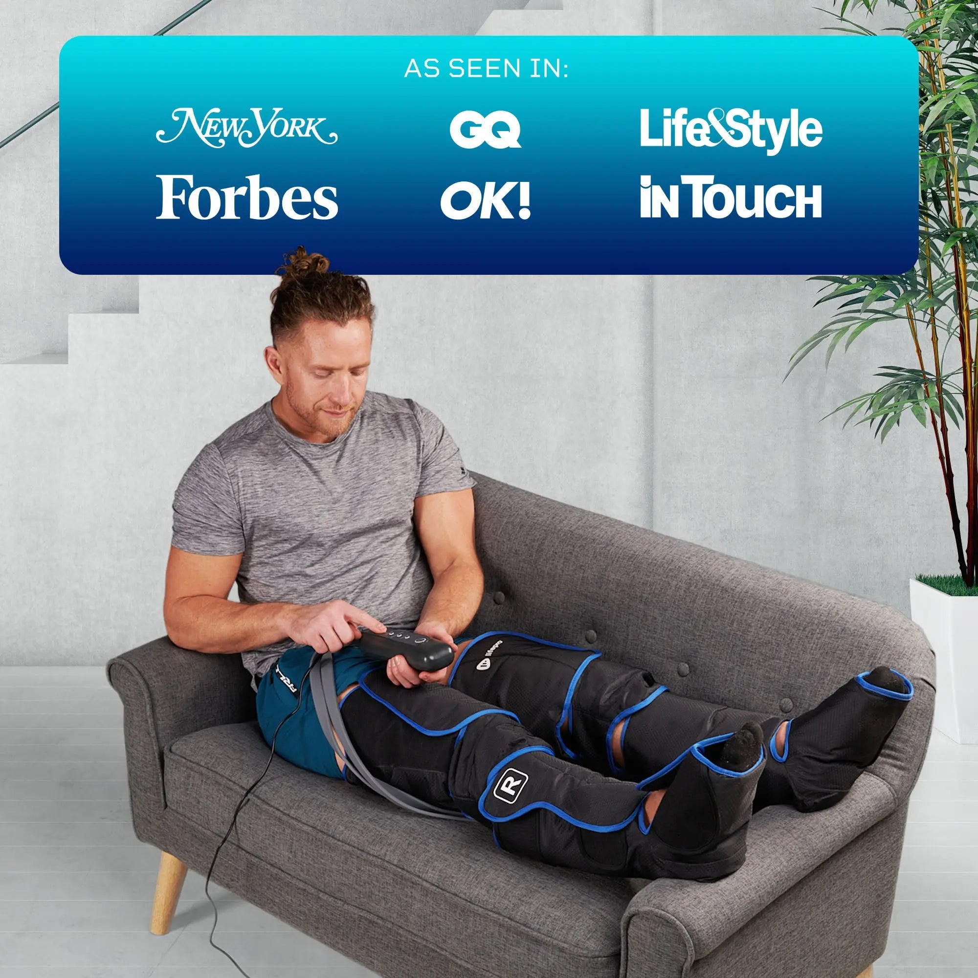 AllevaWrap™ Air Compression Leg Massager for Circulation & Pain Relief - Adjustable Calf Wraps with 3 Massage Modes - Perfect for Post-Workout Recovery, Travel & Relaxation at Home