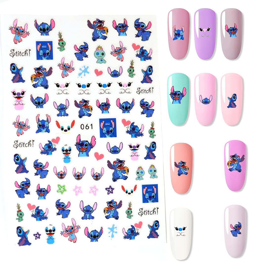 Cute Kawaii Cartoon Nail Stickers - 75+ Self-Adhesive Nail Art Decals for Women, Girls & Kids | Perfect for DIY Manicures, Parties & Gifts