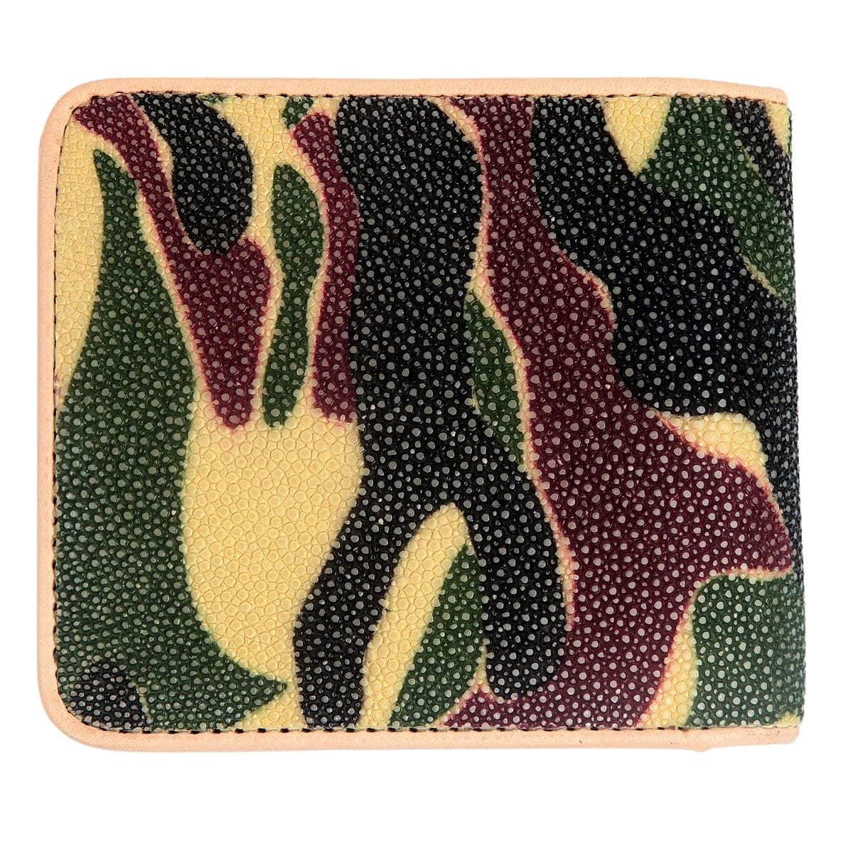Genuine Stingray Leather Wallet for Men - Premium Camouflage Design - Durable RFID Blocking Bifold Wallet - Perfect for Outdoor, Travel & Everyday Use